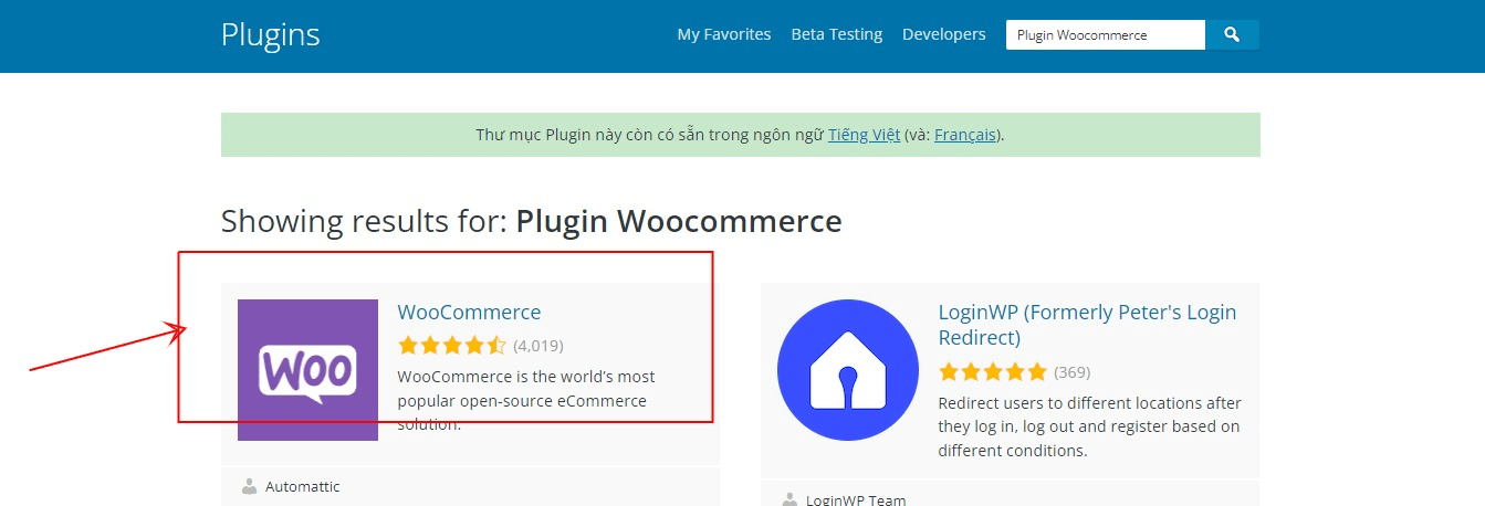 cài đặt Plugin Woocommerce 