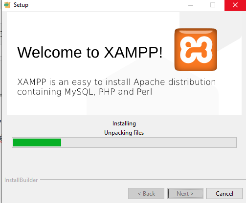 Đang tải cửa sổ Xampp